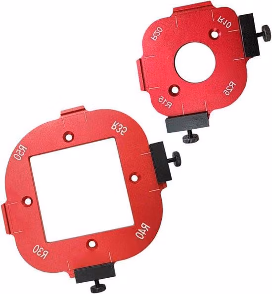 Set di utensili in lega di alluminio 4 in 1 (2 pezzi) con dime per raggi e sagome per fresatura per la lavorazione del legno, 10-25R e 30-50R