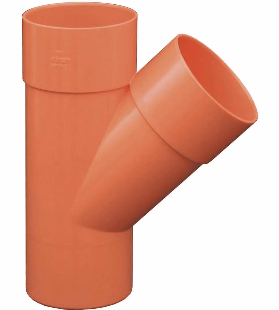 DERIVAZIONE PVC ARANCIONE 45° Ø 80 MM PER IMPIANTI DI SCARICO
