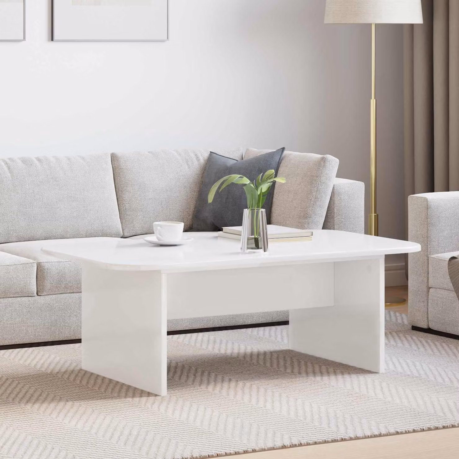Maison Exclusive - Tavolino bianco 93 x 53 x 33 cm Materiale ligneo