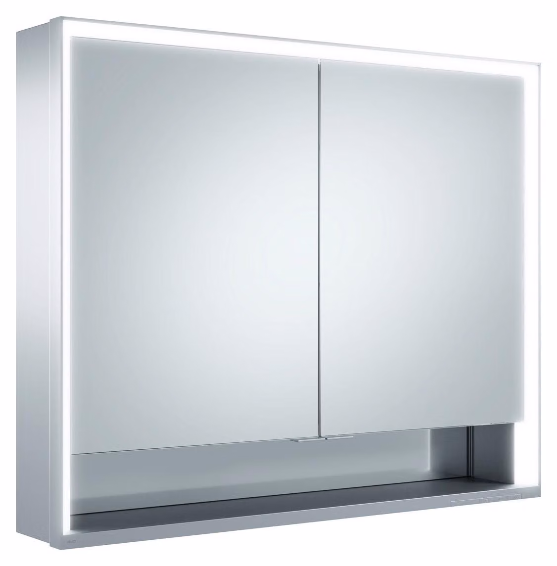 KEUCO Royal Lumos armoire de toilette murale 2 portes, porte courte, étagère ouverte, 900mm, 14303171301, 14303171301