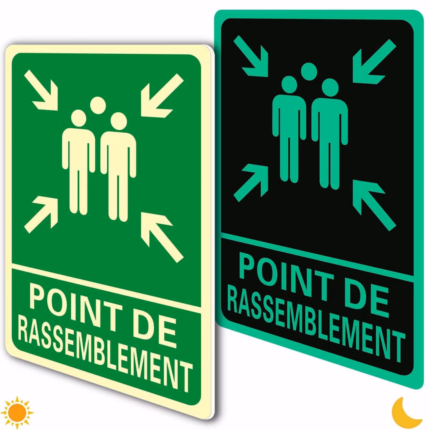 Solidchoice - Set di 2 cartelli di sicurezza fluorescenti, adatti per interni ed esterni