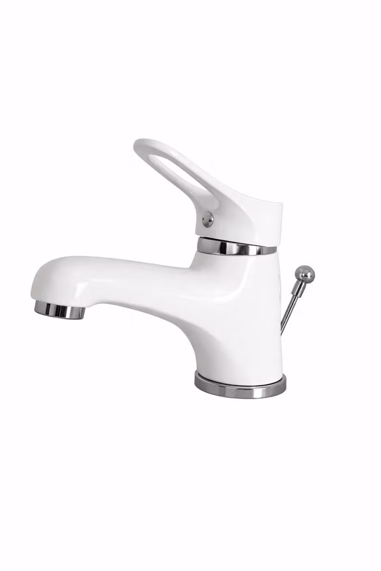 Rubinetto per lavabo da bagno, rubinetto bianco