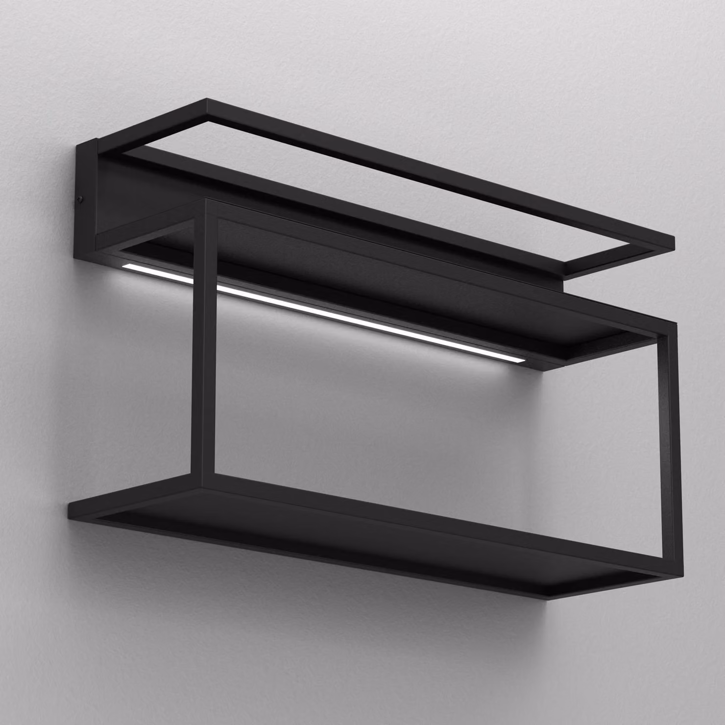 Applique da parete a LED Shelf Luminex, Nero, Soggiorno / Sala da pranzo, Metallo, Moderno, Applique a LED