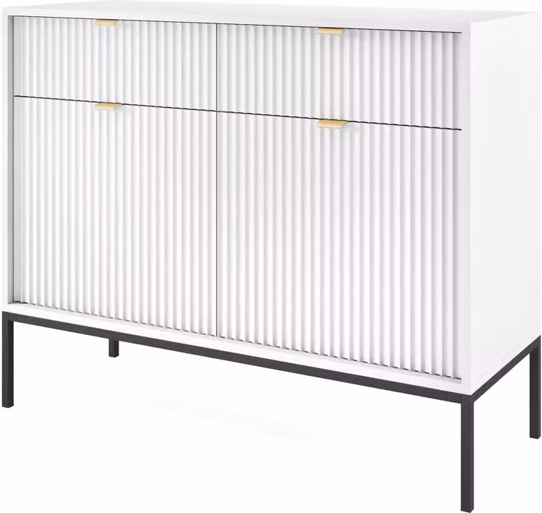 FURNLUX Credenza Avon Bianco 104cm / Colore principale: Bianco / Dimensioni: 104 x 83 x 39 cm