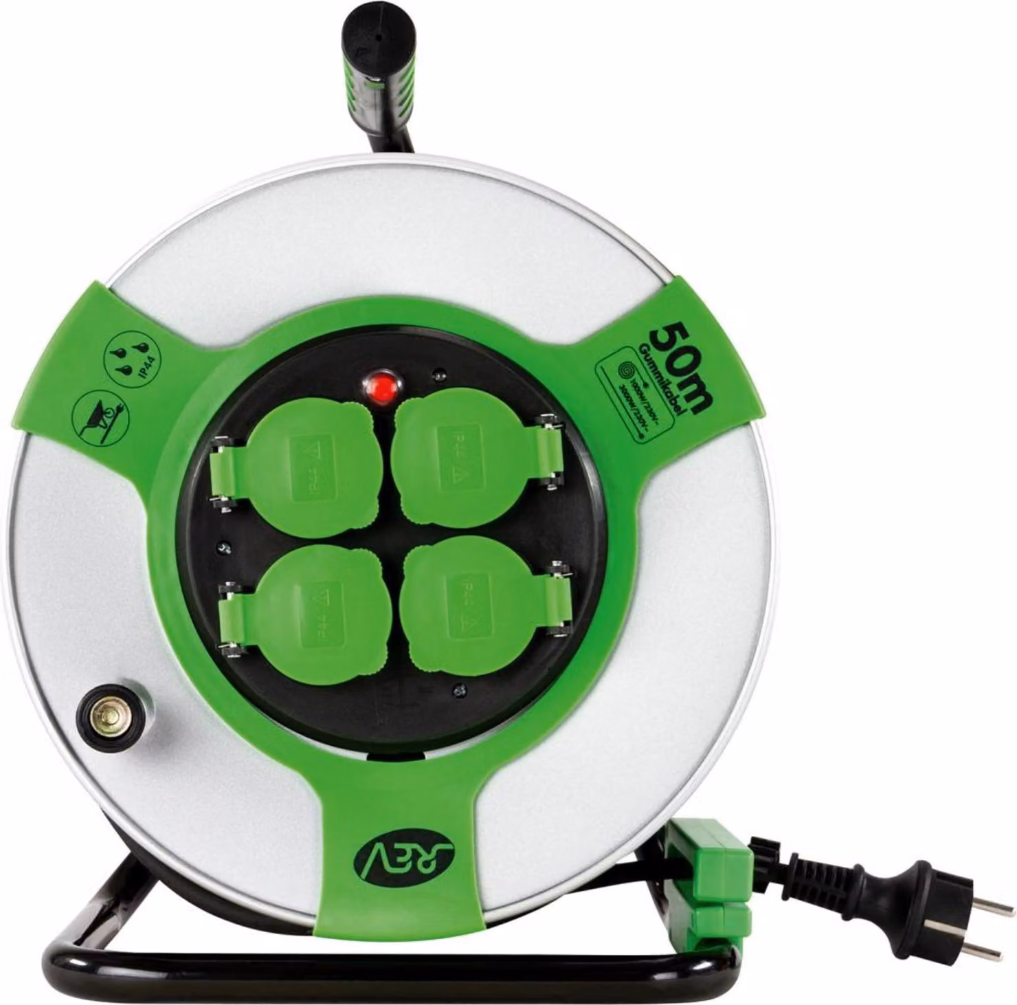 REV Avvolgicavo esterno 50 m H05RR-F 3G1,5 mm², nero verde