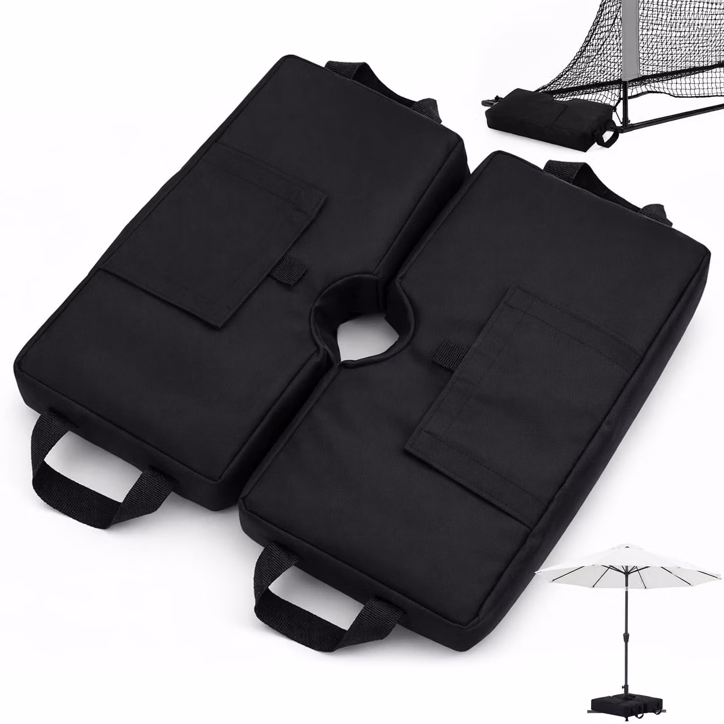 Set di 2 sacchi di sabbia per attrezzature sportive e ombrelloni, con capacità fino a 32 kg