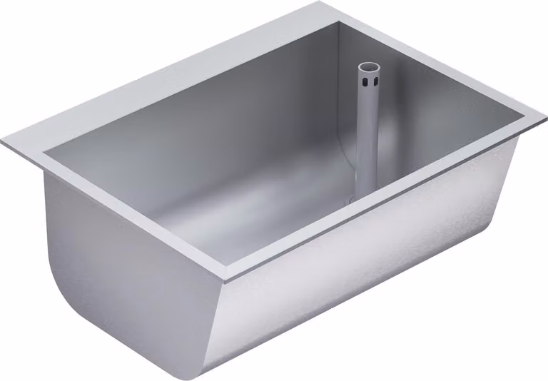 KWC AR Lavabo, SIRIUS, acciaio inox, 670x281x520 mm, scarico a destra
