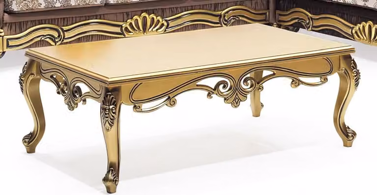 Casa Padrino tavolino barocco oro - Tavolo rettangolare da salotto in legno massiccio in stile barocco - Mobili barocchi - Mobili in stile barocco - Arredi barocchi - Nobili e sontuosi