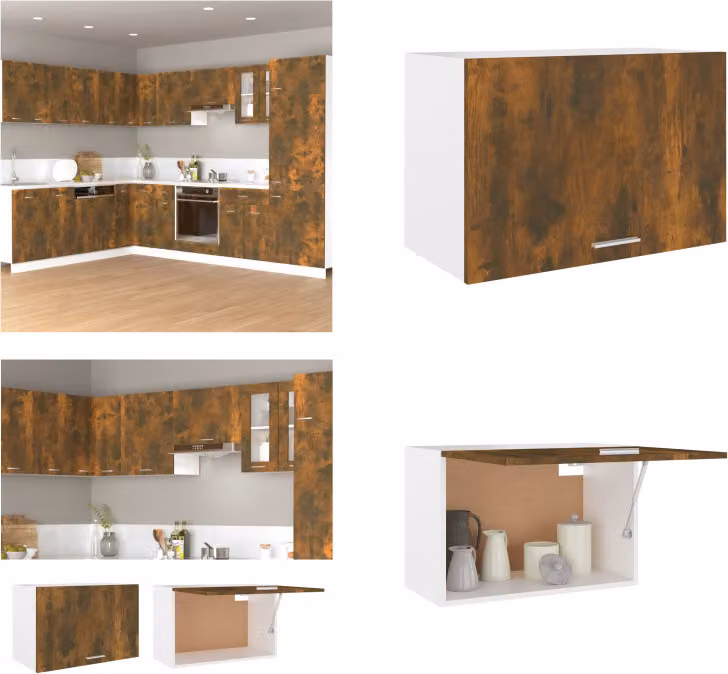 vidaXL Armadio a muro in rovere fumé 60x31x40 cm Materiale in legno - Armadio a muro - Armadio a muro - Armadio da cucina - Armadio portaoggetti