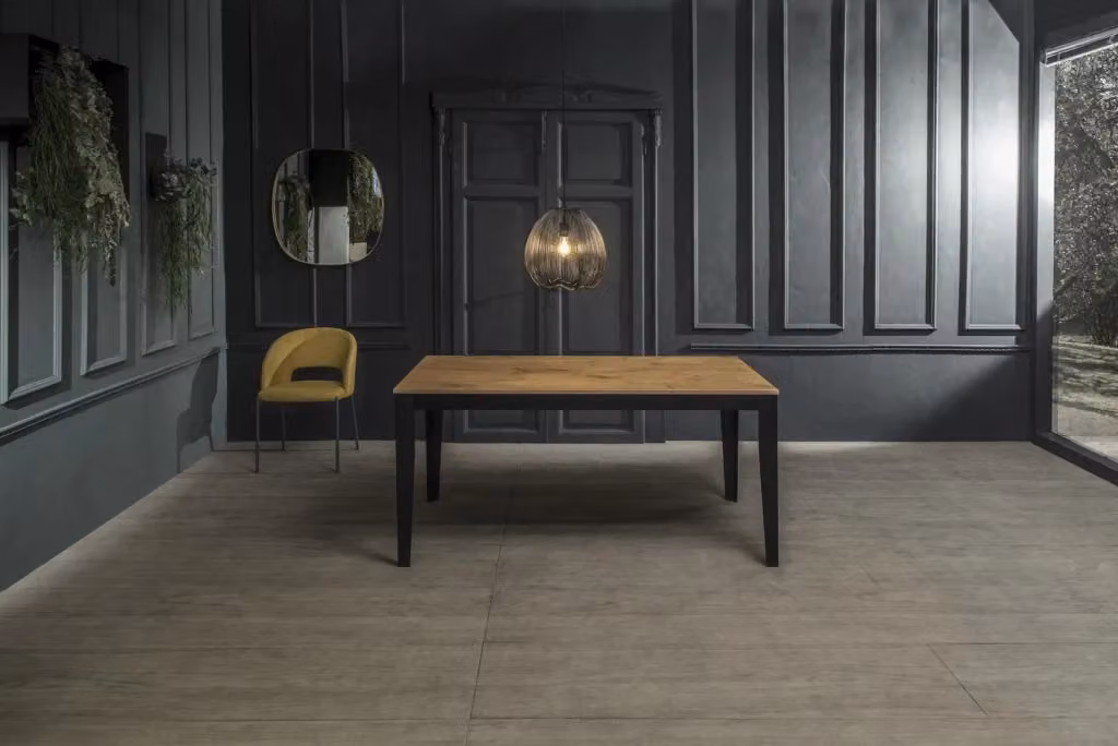 Tavolo da pranzo rettangolare allungabile GIORDANOSHOP in melaminico color rovere, L/P/H: 130/290 x 80 x 76 cm – 2