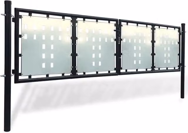 Cancello per Recinzione a una Porta Nero 300x75 cm CFW2500818