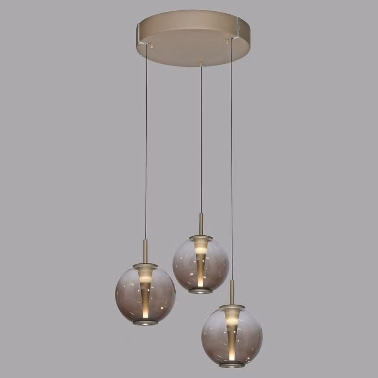 Lampada a sospensione PAUL NEUHAUS PURE E-Infinity, bronzo, regolabile in altezza elettricamente, regolatore 2200–5000 K