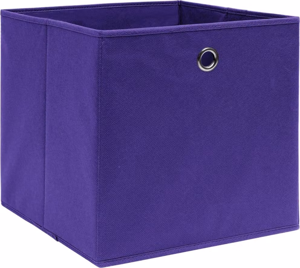 vidaXL Scatole portaoggetti 10 pz. Tessuto viola 32x32x32 cm