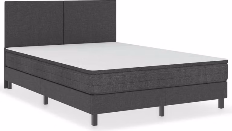 Letto a Molle Grigio Scuro in Tessuto 160x200 cm