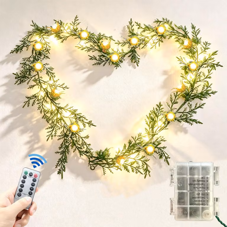 Catena luminosa a LED, 15 LED colorati, stile rattan, grado di protezione IP65, alimentazione a batteria