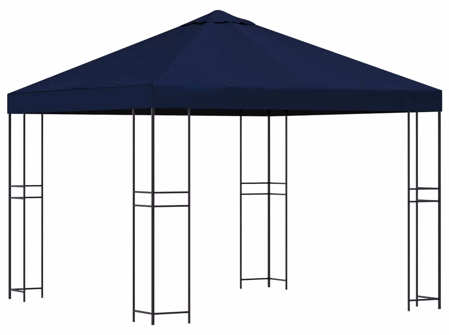 Gazebo 3 x 3 m Blu Poliestere e Acciaio 190 gsm