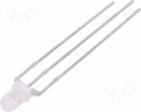 5 LED, 45÷110 mcd, 110÷260 mcd, rosso/giallo-verde, bicolore, 3 mm, angolo di emissione 60°, modello LL-309VGM2E-C-1B