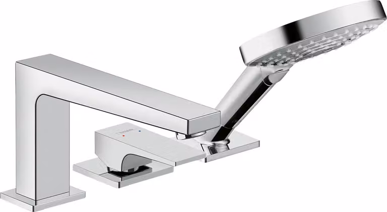 hansgrohe Metropol Mitigeur monocommande de baignoire 3 trous, poignée, saillie 196mm, 32550000, 32550000