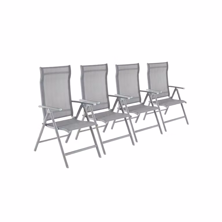 Set di 4 Sedie da Giardino Pieghevoli