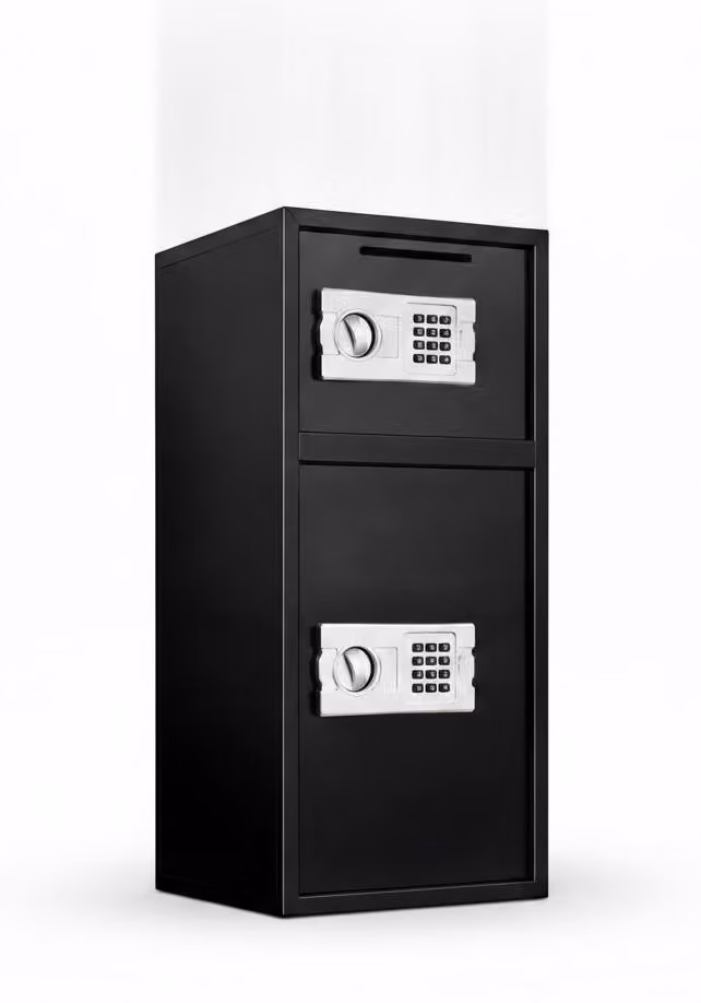 InAndOutdoorMatch - Cassaforte elettronica - A due strati - Nera