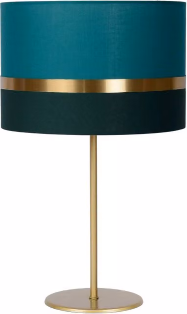 Lampada da tavolo Lucide Extravaganza in tessuto verde e metallo oro/ottone, H: 40 cm, L: 30 cm, P: 30 cm
