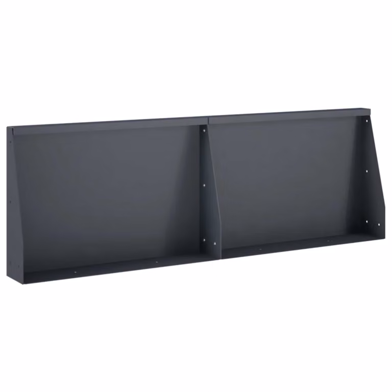 Set di 2 pezzi di muretti di contenimento e aiuole rialzate vidaXL in acciaio color antracite L: 60 cm, P: 40 cm, H: 12 cm