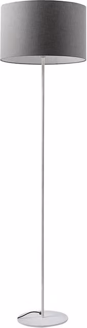 Vivien Piantana Bianca - Lampada da Terra con Paralume Cilindrico Antracite, Attacco E27, Potenza 75W, Grado IP20, Altezza 48cm - Rossini