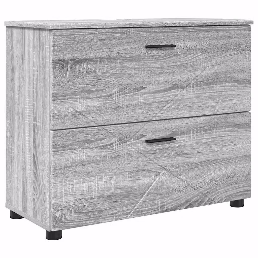 Mobile da bagno moderno vidaXL grigio con ante a cerniera e ripiani interni L: 76,5 cm, P: 35 cm, H: 64 cm – 2