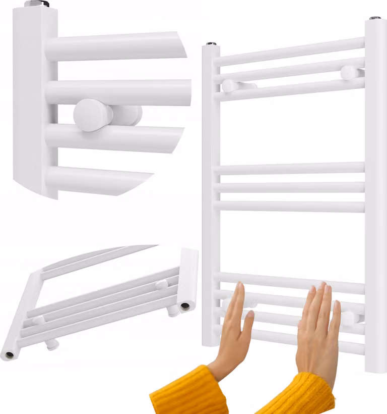 Granitan - Termoarredo bagno - Scaldasalviette 50x70 cm - Radiatore bianco - portasciugamani - BRENO