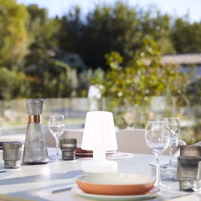 Lampada da tavolo a LED, ricaricabile, senza fili, dimmerabile, bianco caldo, LADY MINI H22cm