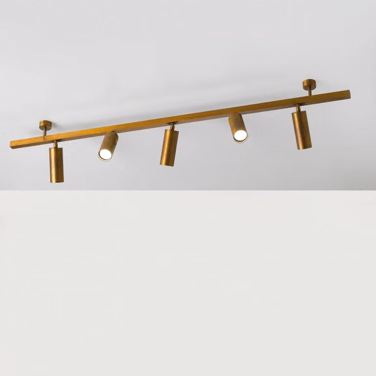 Cremasco Plafoniera 7534, ottone brunito, a 5 luci, GU10 dimmerabile, Bronzo / Ottone antico, Soggiorno / Sala da pranzo, Ottone, Moderno, Downlight