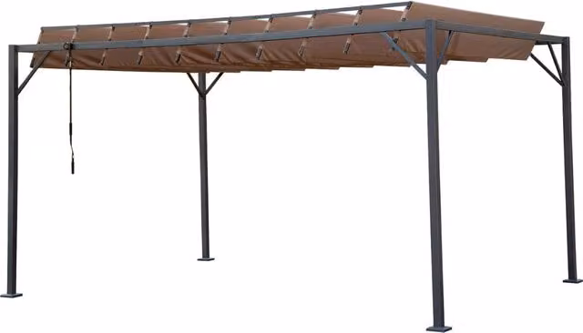 Pergola bioclimatica in tessuto "Lodge" da 3 x 4 m - Grigio talpa
