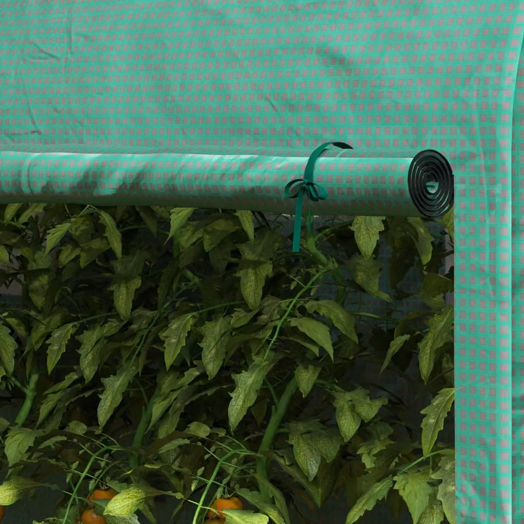 Serra da giardino WISHDOR verde con struttura in acciaio, copertura in plastica, porta avvolgibile e 4 finestre, L/P/H: 300 x 100 x 200 cm – 2