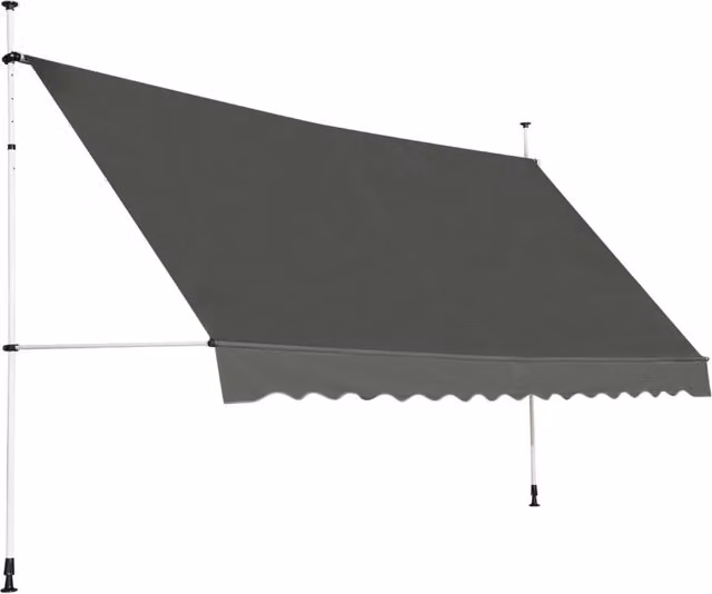 Tenda da sole retrattile con bracci a scomparsa e manovella in alluminio grigio, L: 350 cm, P: 200-300 cm