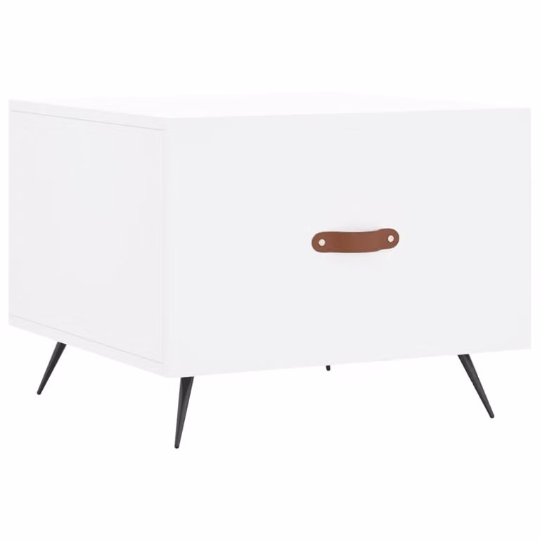 Tavolino da Salotto Bianco 50x50x40 cm in Legno Multistrato