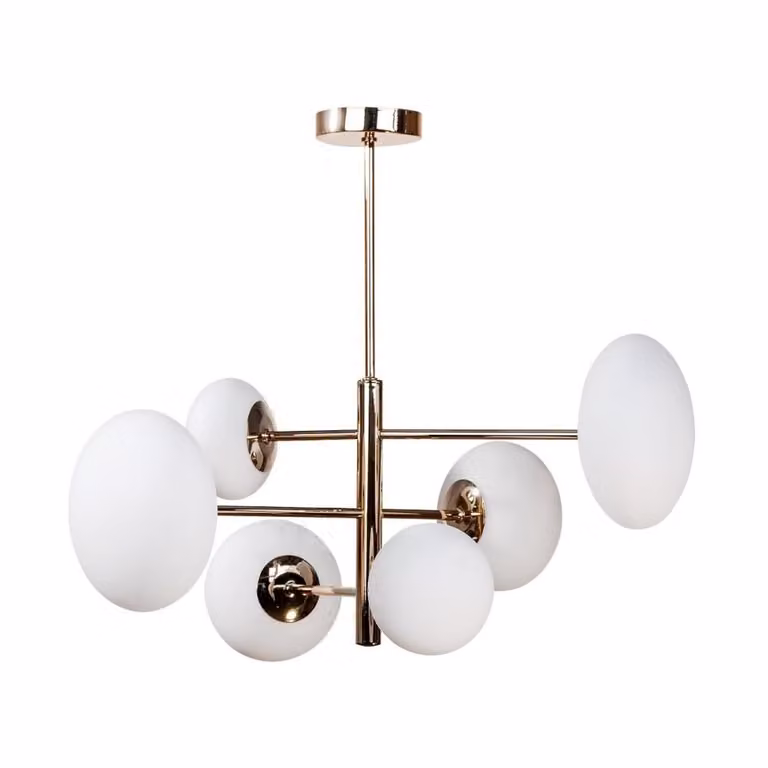 Lampada a sospensione OMI oro-bianca 6xG9x5W in vetro, dimensioni: 55x50x55 cm, IP20, Zuma Line