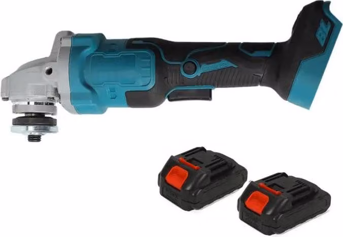 Smerigliatrice angolare, controllo a 3 velocità, motore brushless, con 2 batterie