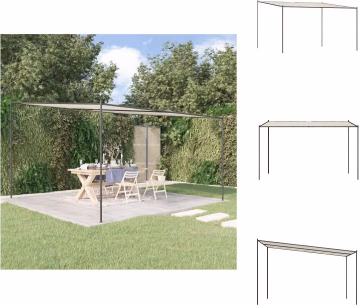 vidaXL Pavilion bianco 4x4 m 180 g/m² tessuto e acciaio - Padiglioni e tende per feste