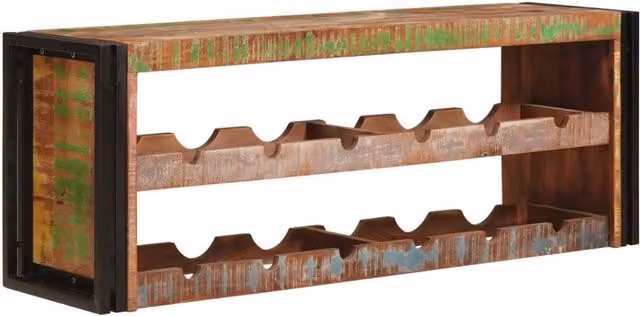 Portabottiglie vidaXL in stile industriale in legno e metallo marrone L/P/H: 120 x 45 x 33 cm – 1