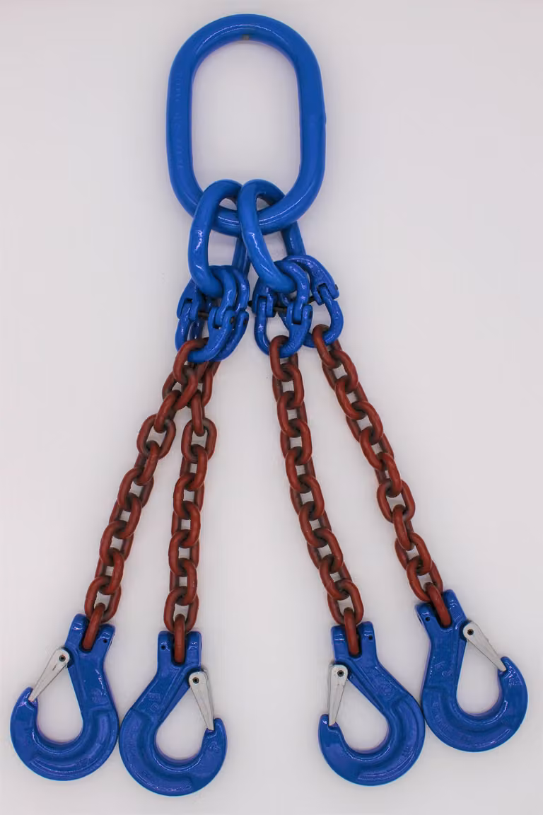 Catena per imbracatura grado 10 a 4 fili 2,0 m 16 mm senza accorciamento rosso-marrone