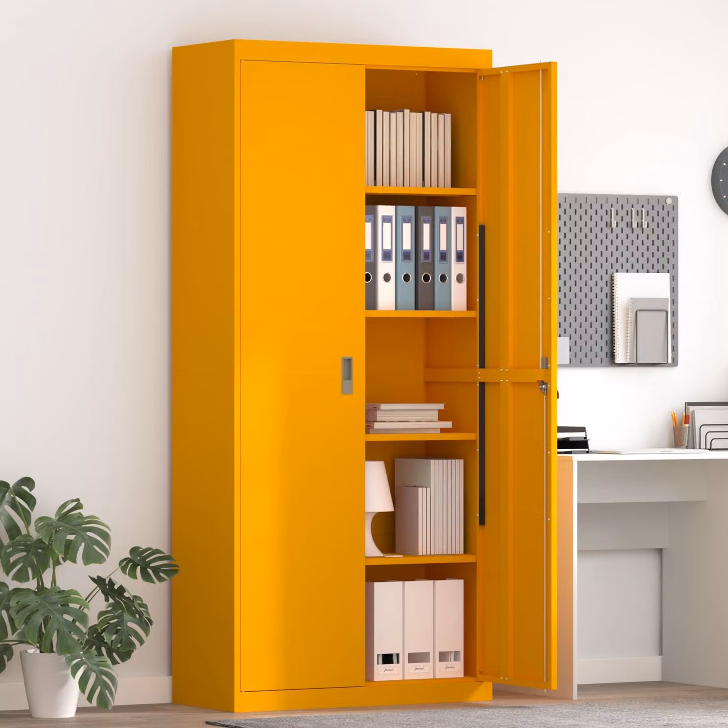 vidaXL Armadio Giallo senape 90 x 40 x 200 cm Acciaio