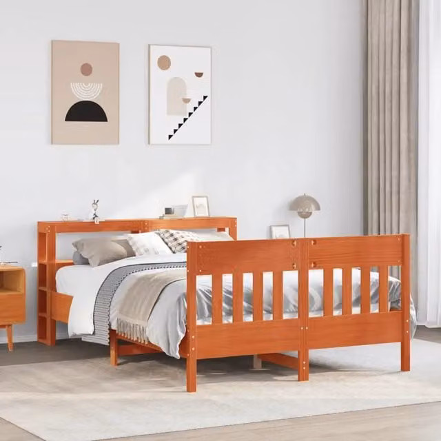 Letto senza Materasso Marrone Cera 160x200 cm in Legno di Pino 3306260