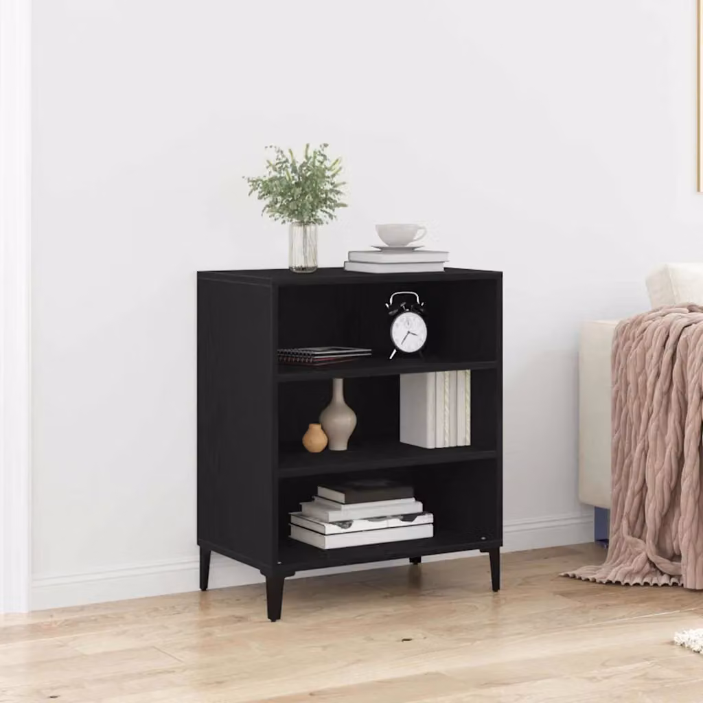 Credenza moderna vidaXL in legno MDF nero L 57 cm x P 35 cm x H 70 cm