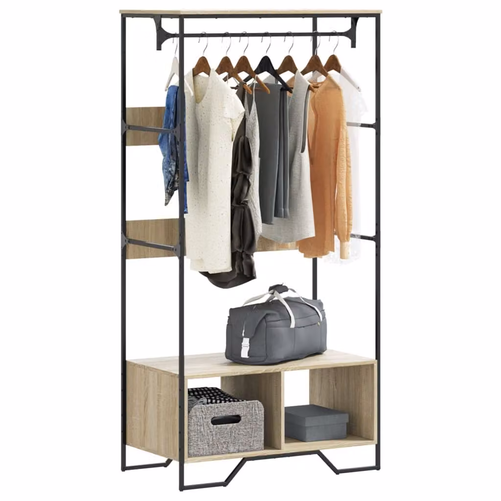 Armadio vidaXL in Rovere Sonoma e Legno, Colore Marrone, L: 90 cm, P: 50 cm, H: 180 cm