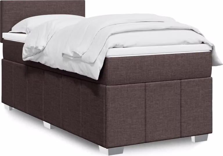 Maison Exclusive - Letto boxspring con materasso marrone scuro 100x200 cm tessuto