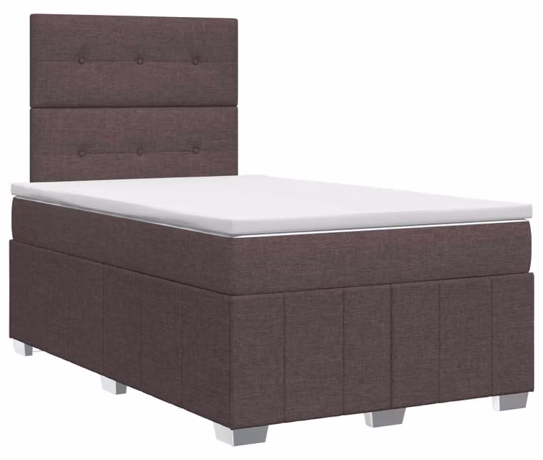 Letto a molle con materasso marrone scuro 120 x 190 cm in tessuto
