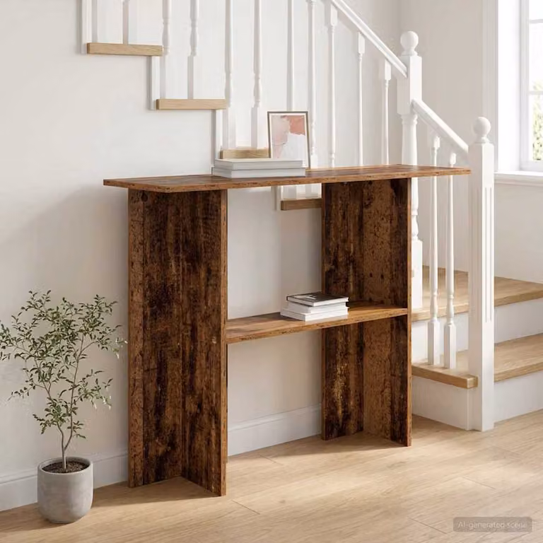 vidaXL Tavolo consolle moderno in legno marrone L: 100 cm, P: 30 cm, H: 75 cm