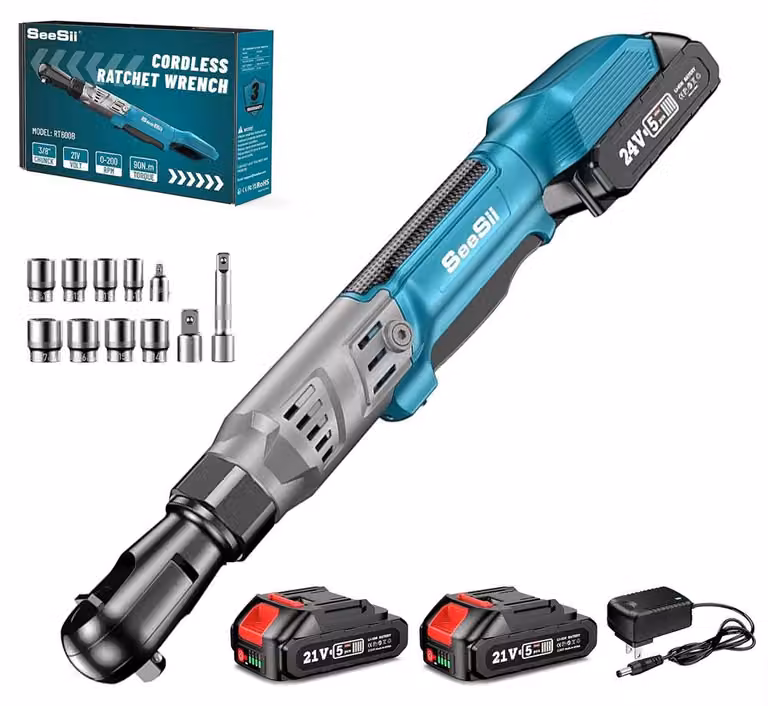 Chiave a cricchetto wireless da 3/8 di pollice - Coppia di 90 Nm - 2 batterie da 2,0 Ah