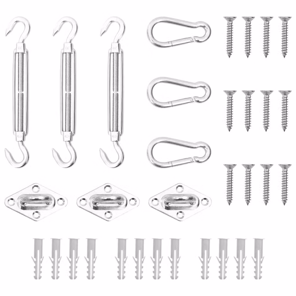 Maison Exclusive - Set Accessori per Vela Parasole 9 pz in Acciaio Inossidabile