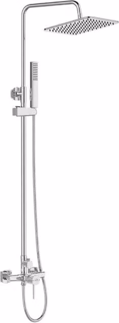 Colonna doccia con miscelatore | Set doccia minimalista, soffione a pioggia, sistema anticalcare, cromata
